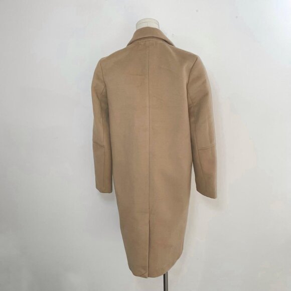 Camel Double Breasted Longline Coat | Womens Size Small/ Medium - Picture 4 of 4
